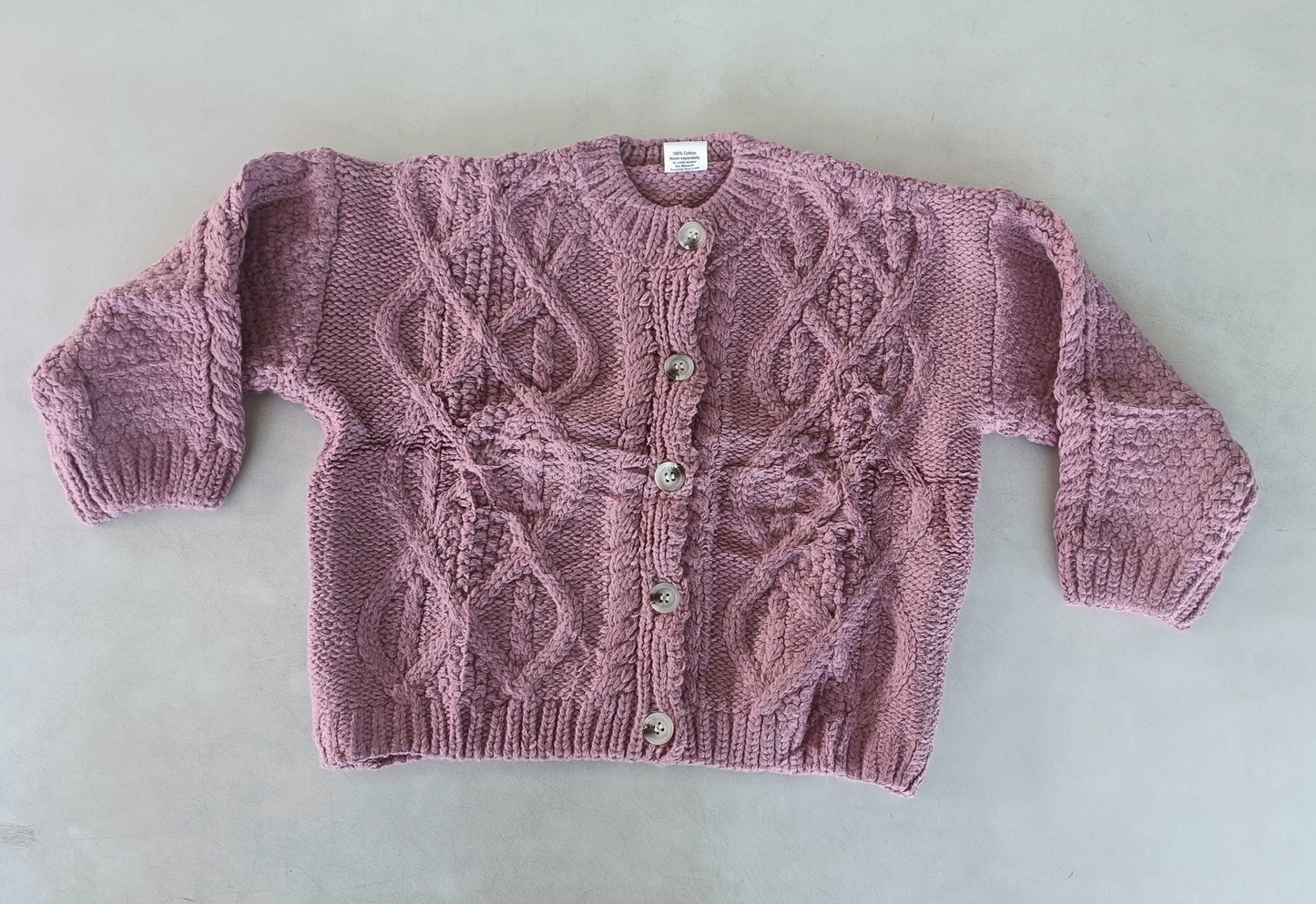 Pink Acrylic Woolen Round Neck Sweater for Girls