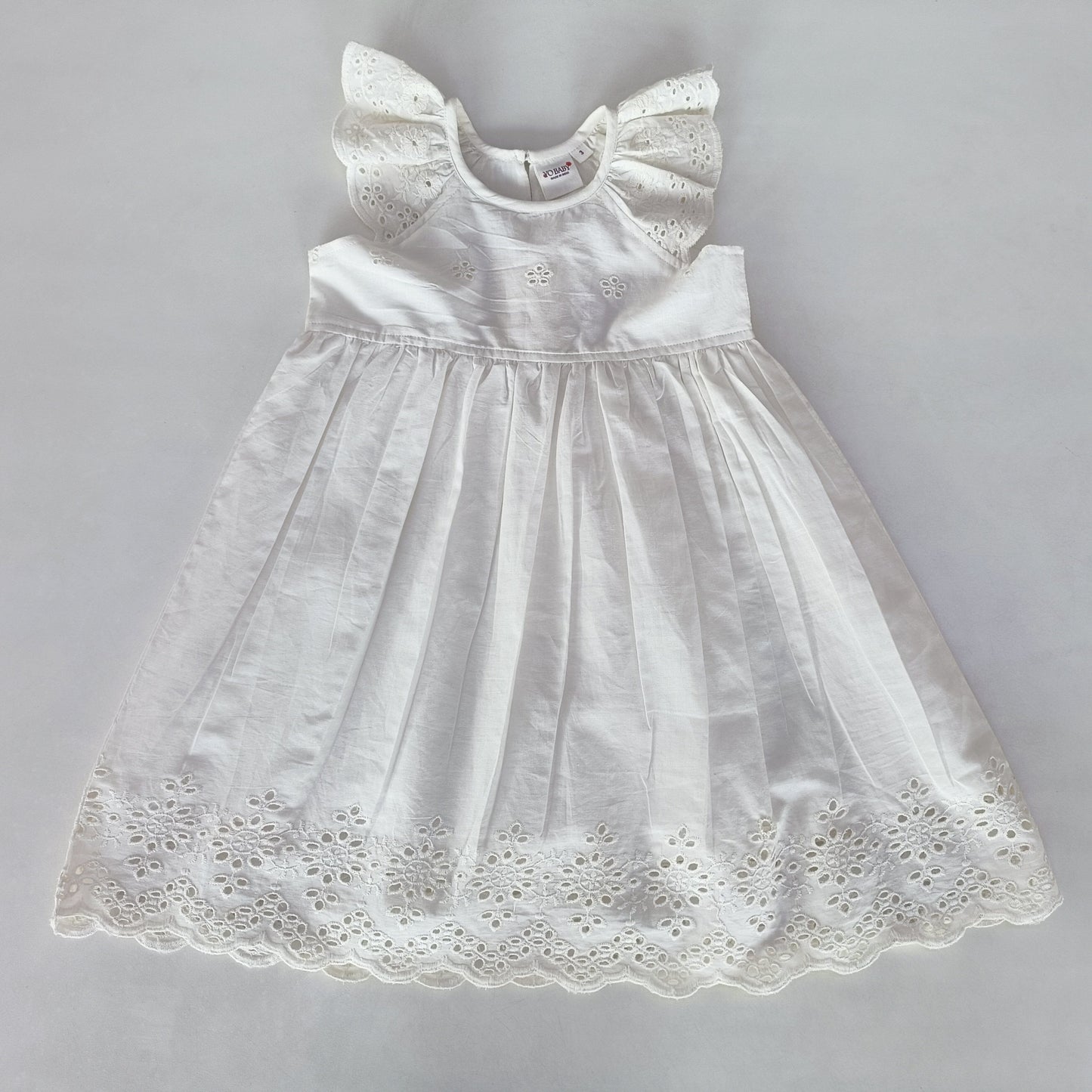 Broderie anglaise Dress in Ivory Yo Baby India