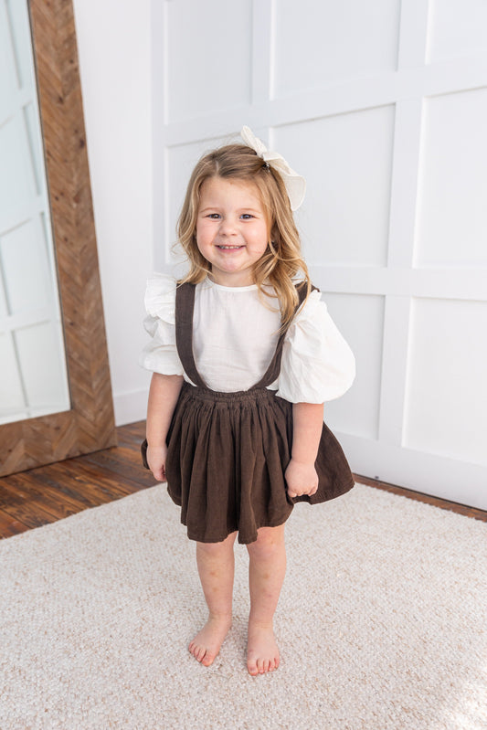 Brown Corduroy Solid Color Baby Skort SKORT Yo Baby India