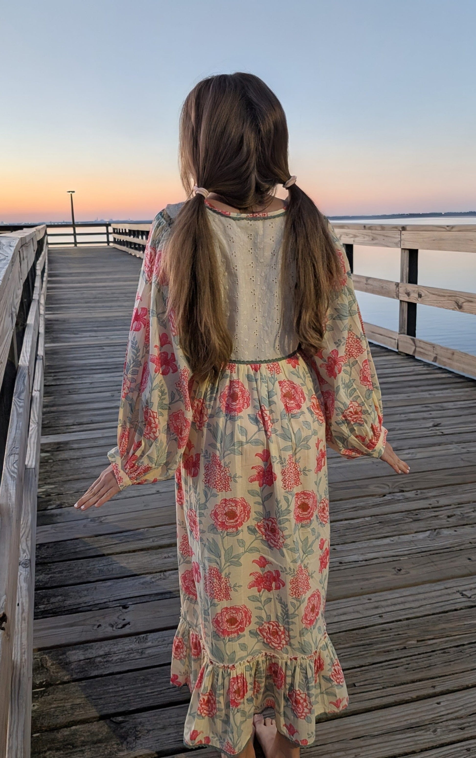 Charming Red Floral Dress Collection for Infants & Women Lace Finish & 3/4 Sleeves dress & diaper cover Yo Baby India