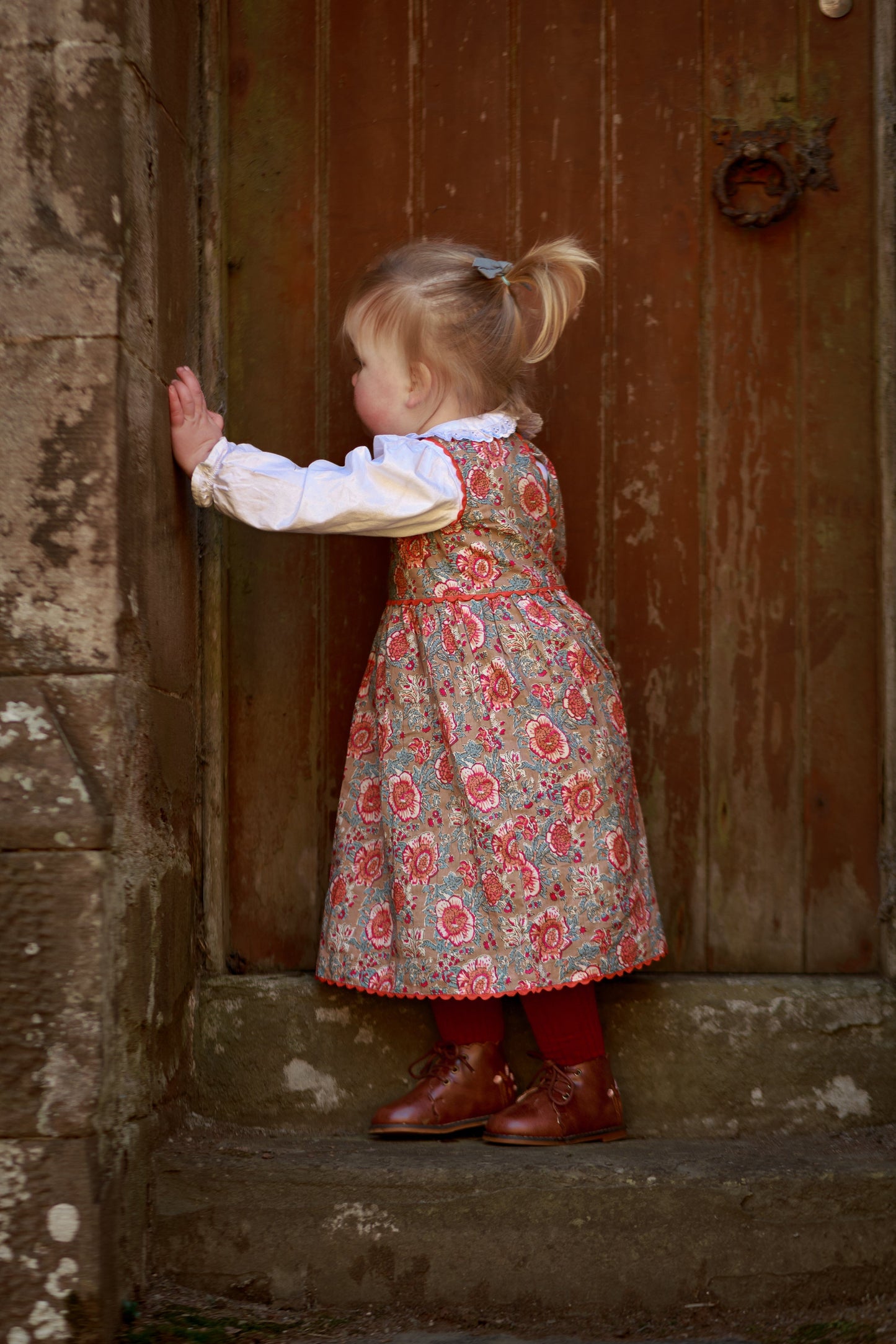 Charming Red Floral Fit & Flare Dress with Cotton Lace Finish DRESS Yo Baby India