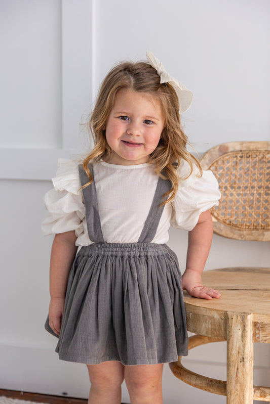 Grey Corduroy Solid Color Baby Skort SKORT Yo Baby India