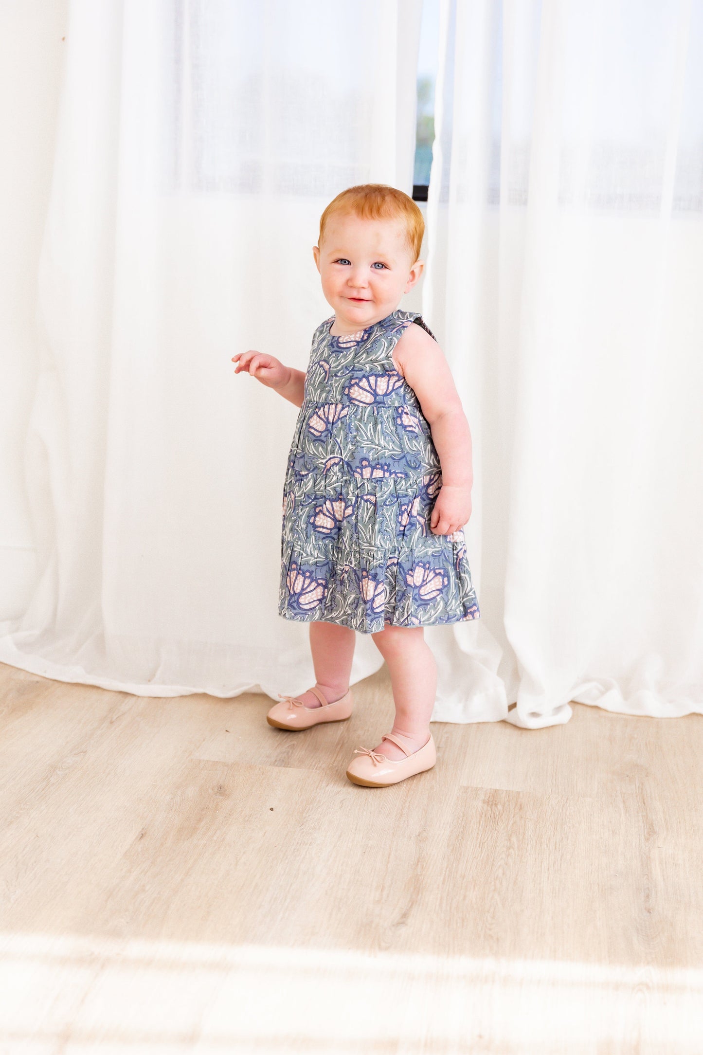 Grey Printed Tiered Shift Dress DRESS Yo Baby India