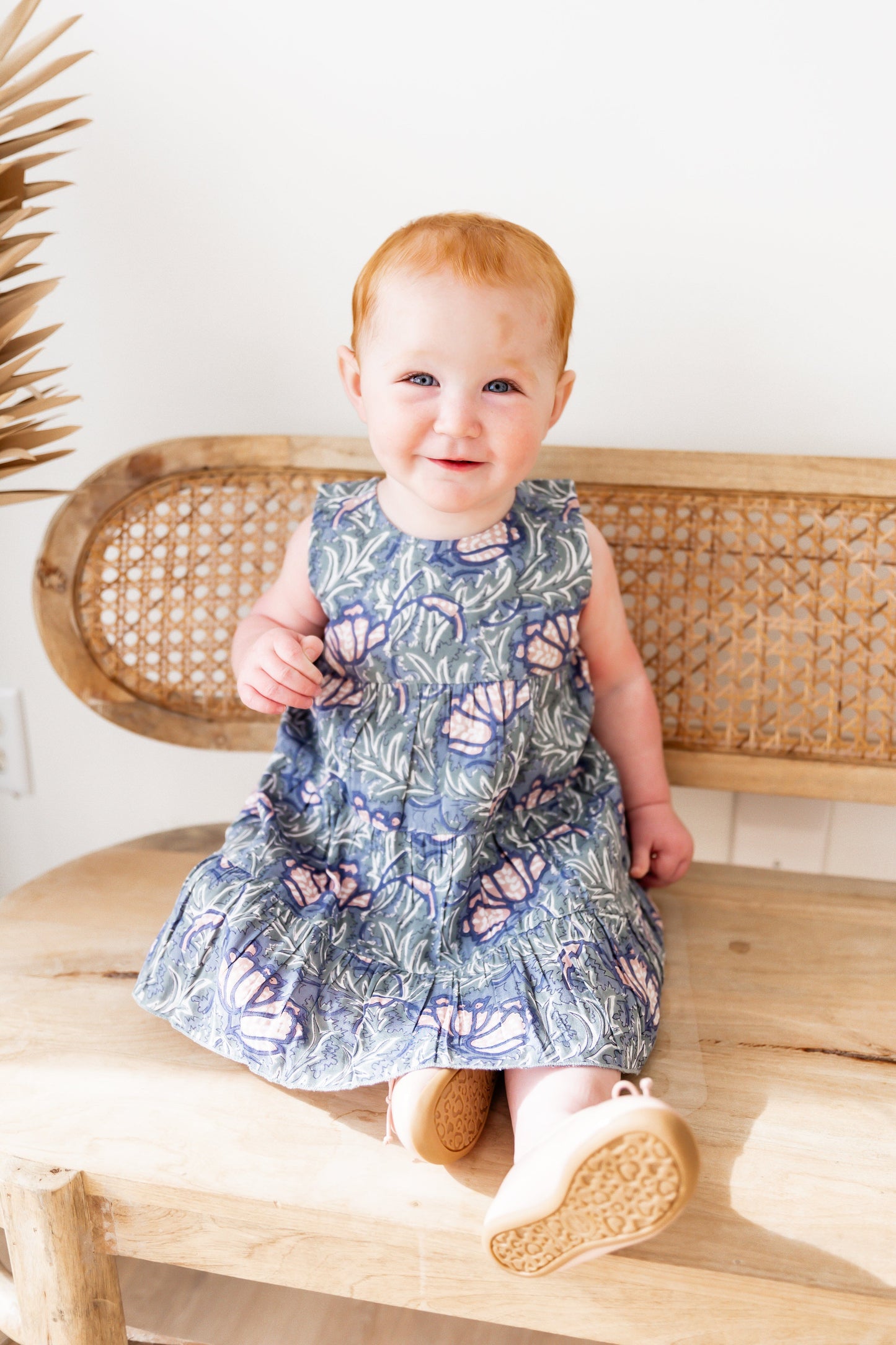 Grey Printed Tiered Shift Dress DRESS Yo Baby India