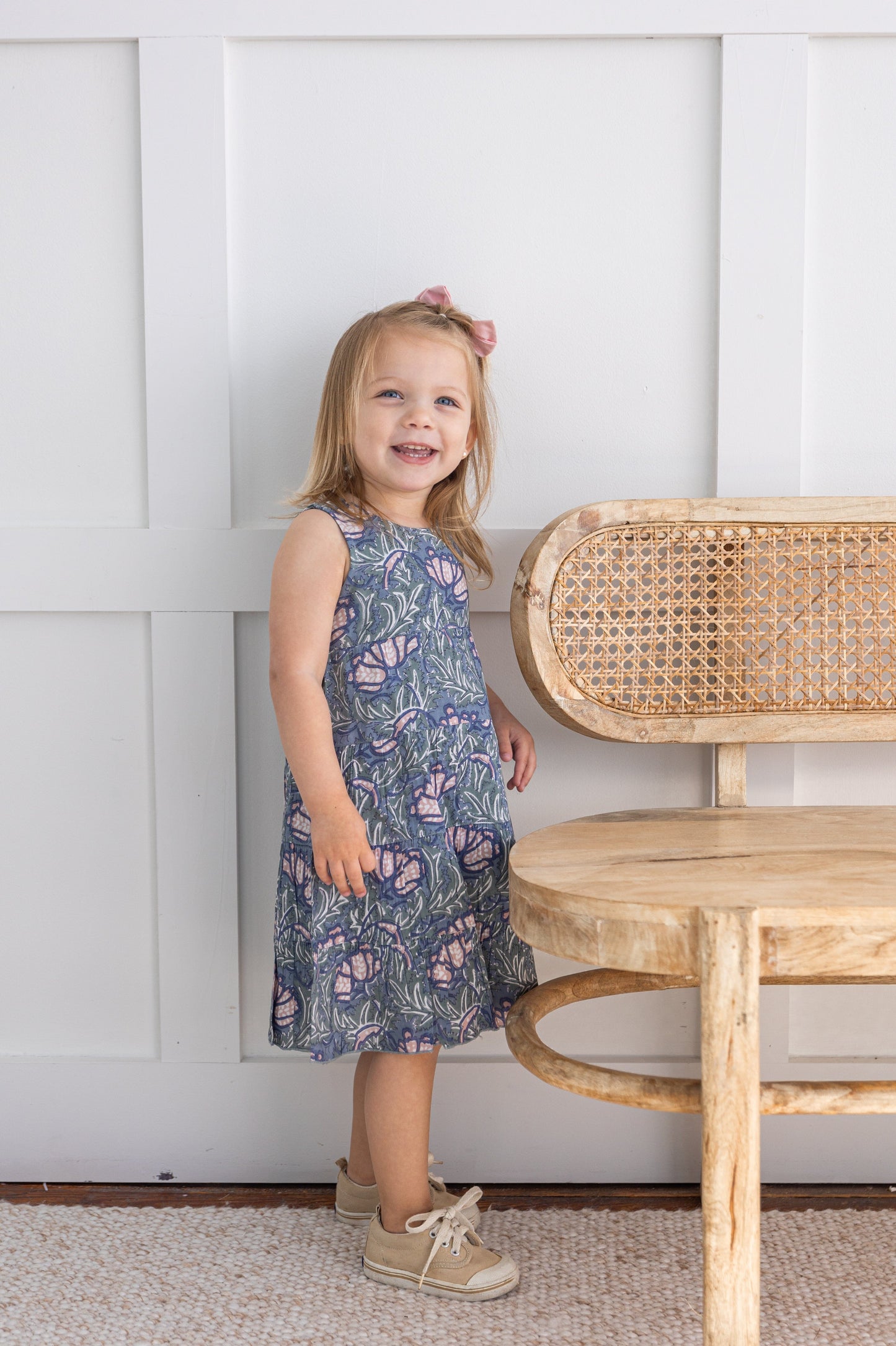 Grey Printed Tiered Shift Dress DRESS Yo Baby India