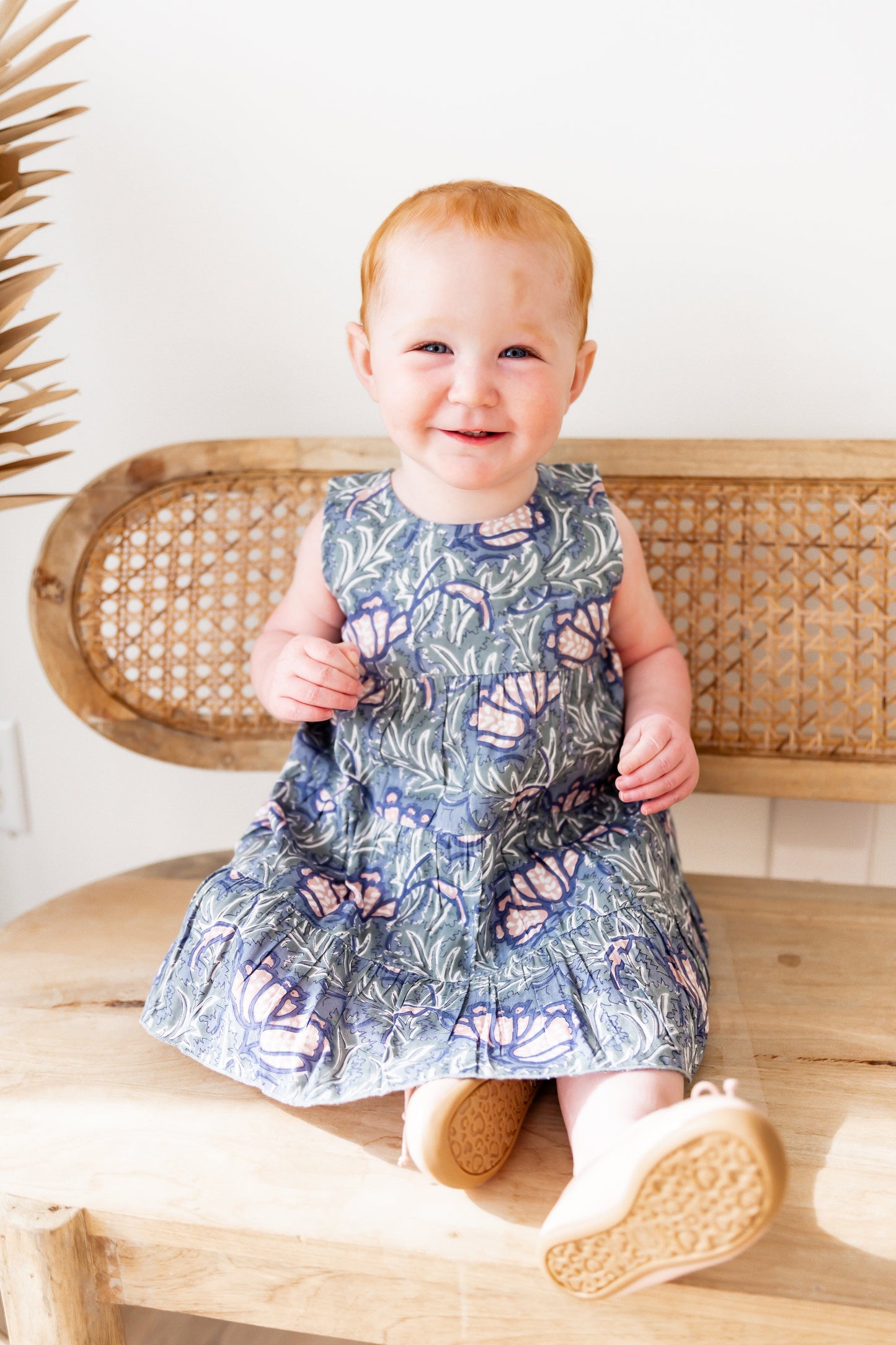 Grey Printed Tiered Shift Dress DRESS Yo Baby India