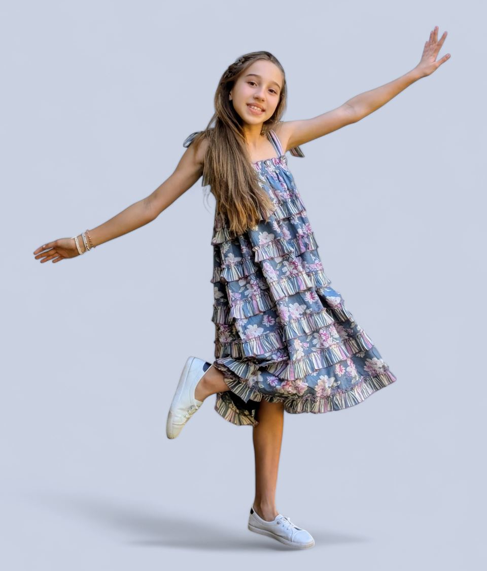 Grey Tiered Ruffle Dress : Infant : Toddler : Tween DRESS Yo Baby India