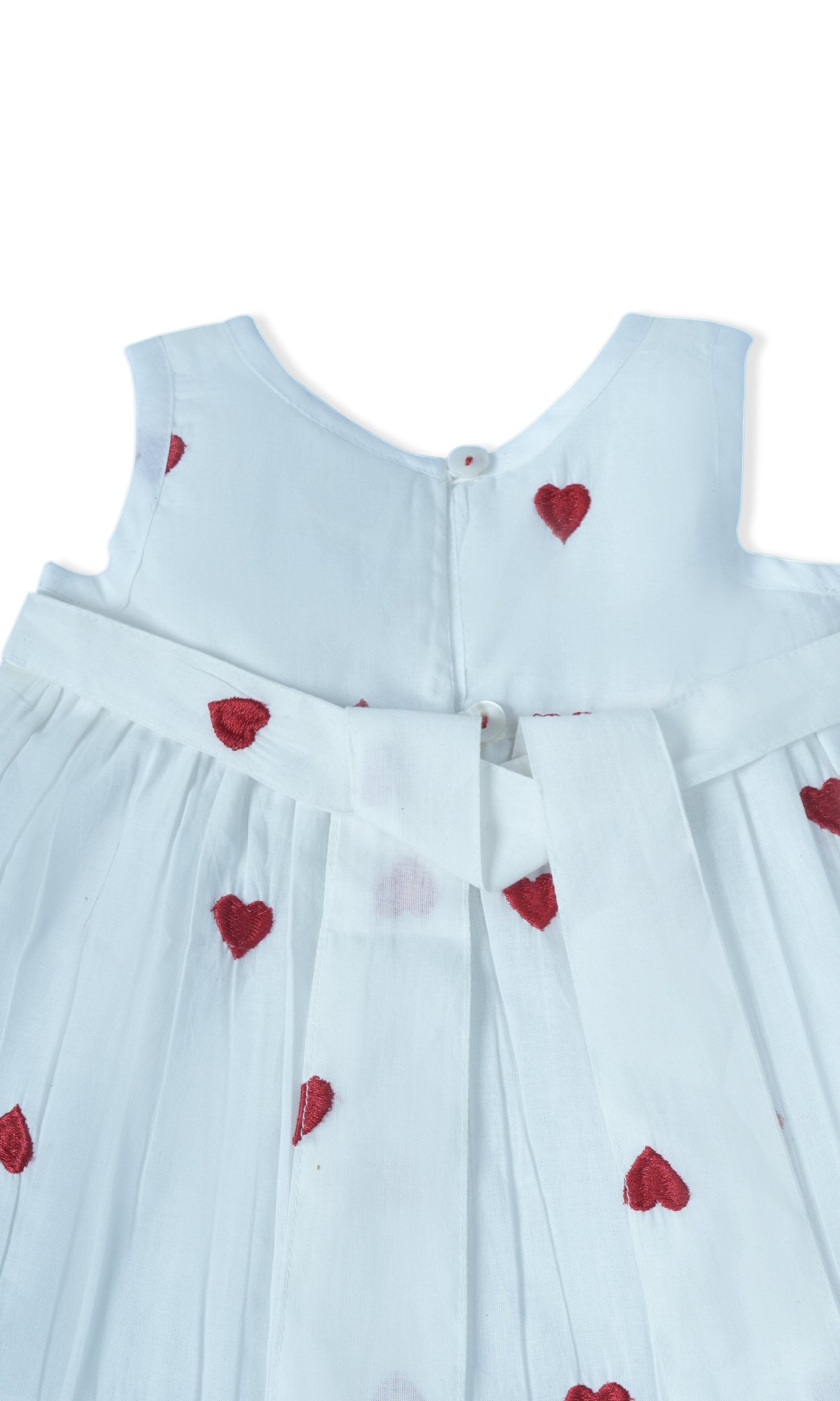Heart-Embroidered Cotton Dress dress & diaper cover Yo Baby Wholesale