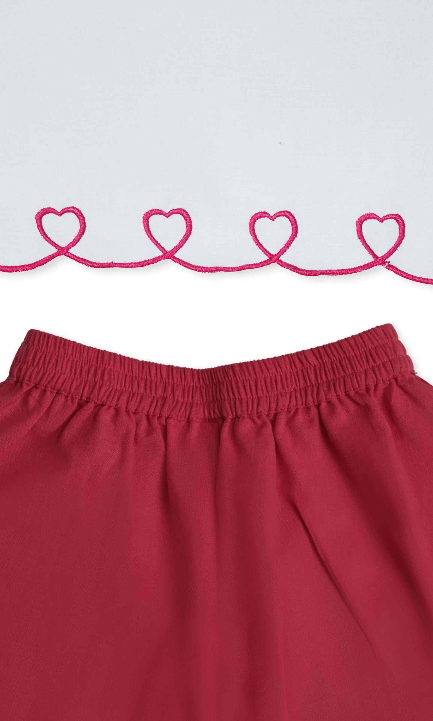 Heart Embroidered Top & Scalloped Shorts Set dress & diaper cover Yo Baby Wholesale