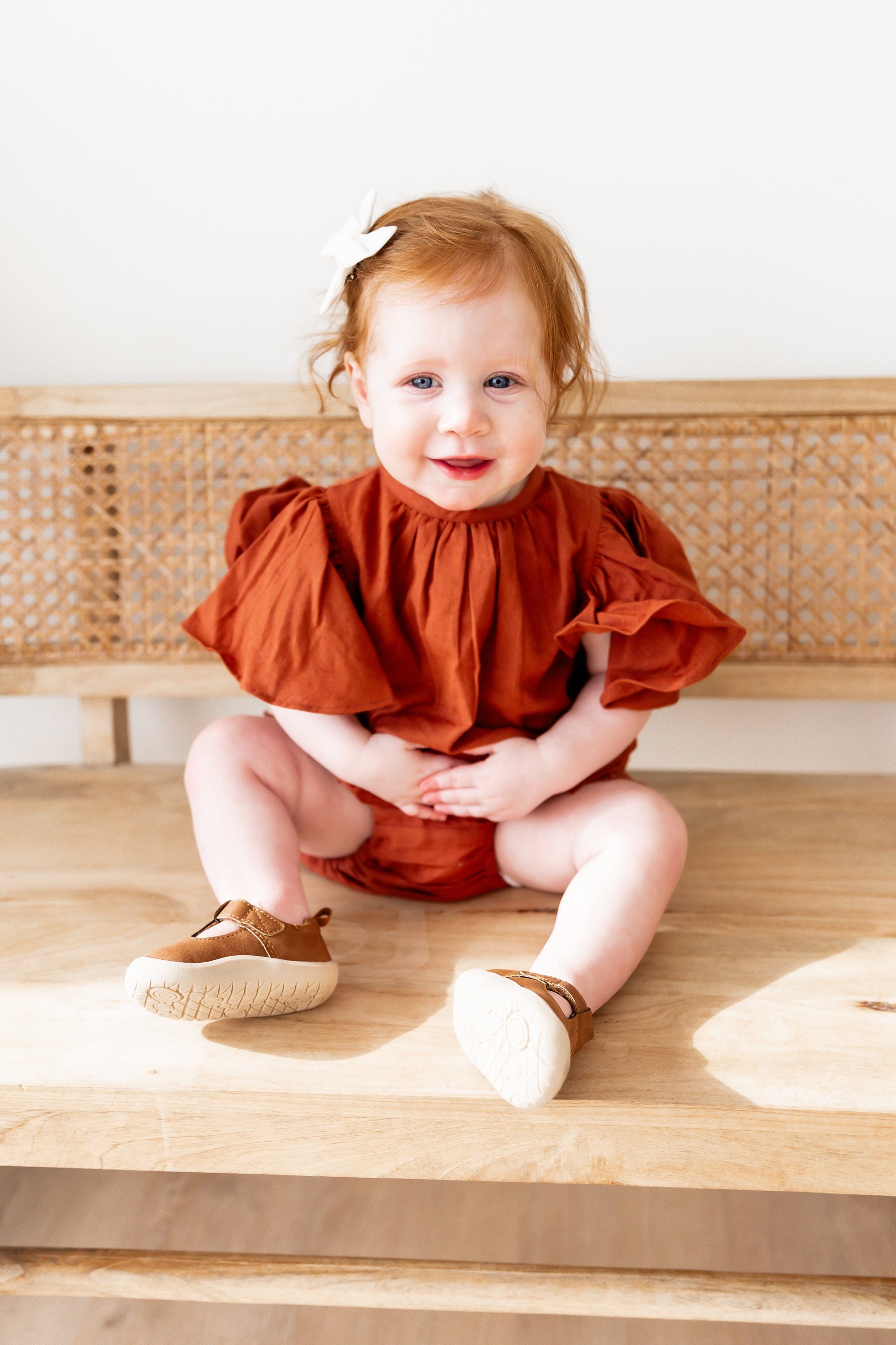 Maroon Solid Color Sleeve & Neck Gathered Dress 2-pc. set Yo Baby Wholesale