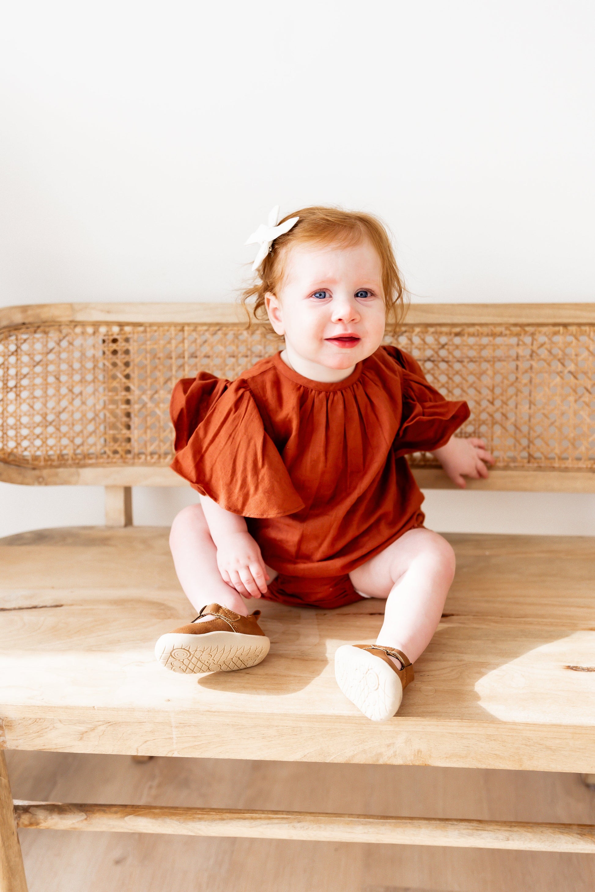 Maroon Solid Color Sleeve & Neck Gathered Dress 2-pc. set Yo Baby Wholesale