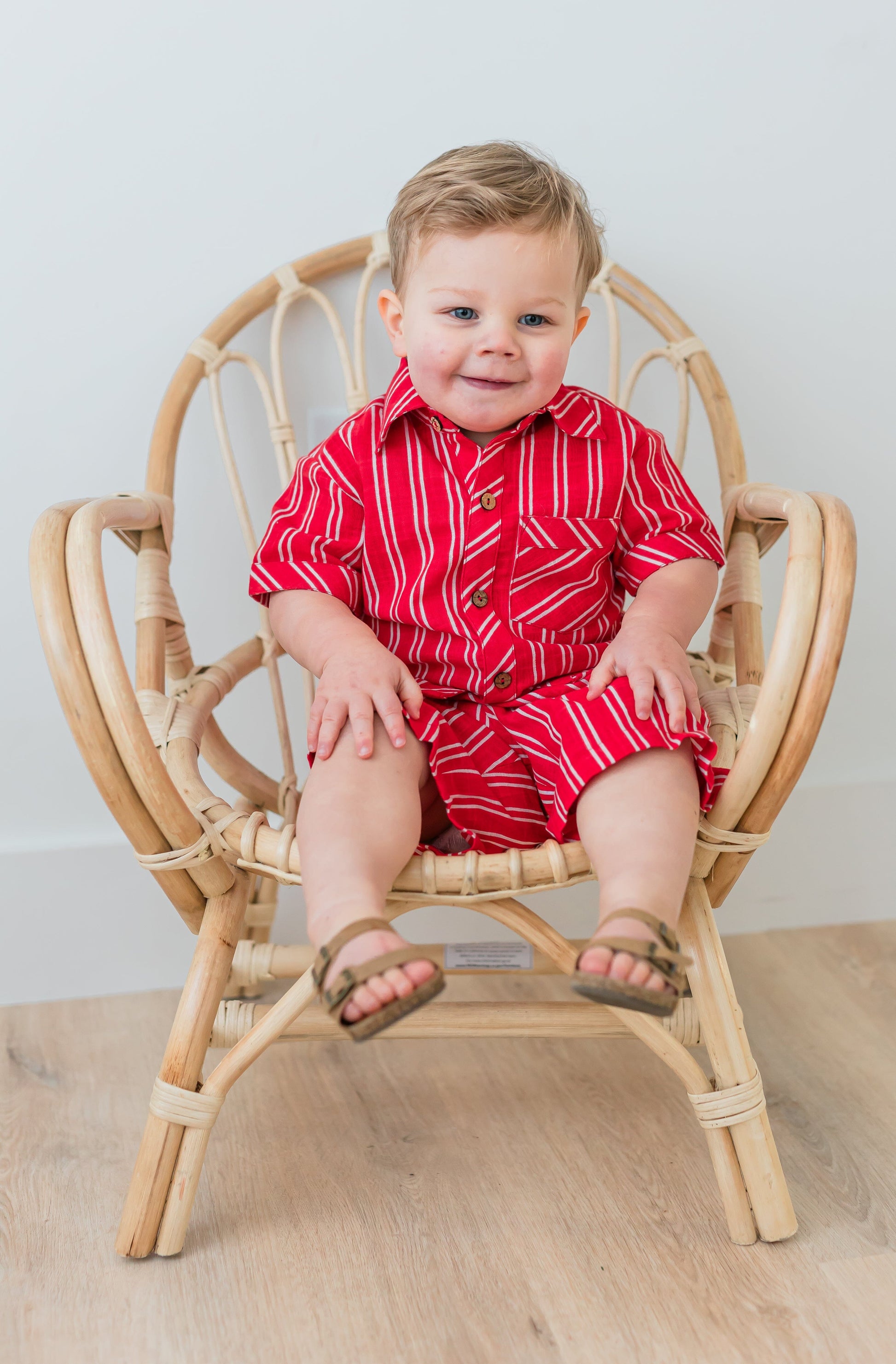 Red Stripes Print Boys Shirt & Shorts set Shirt-Shorts Yo Baby India