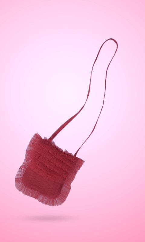 Red Tulle Quilted Ruffle Purse PURSE Yo Baby Wholesale