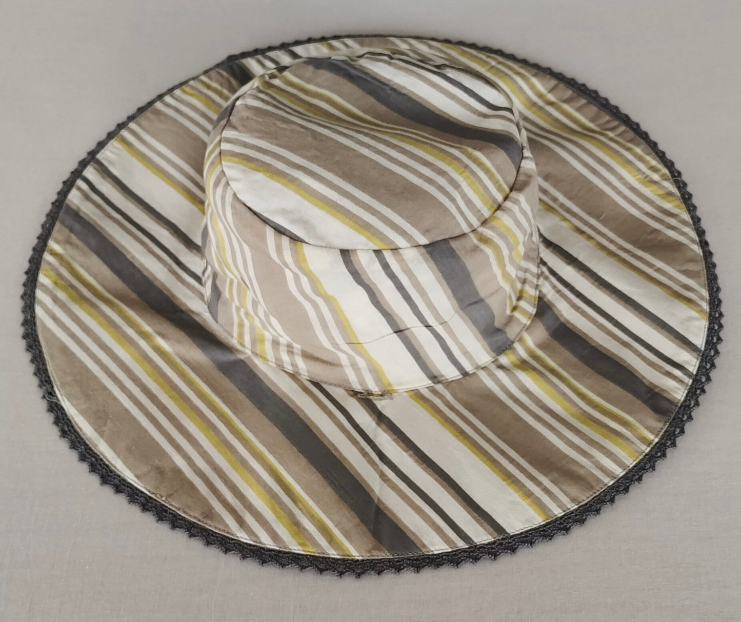 Reversible Brown Floral & stripe Kids' Sun Hat with Lace Detail CAP Yo Baby India