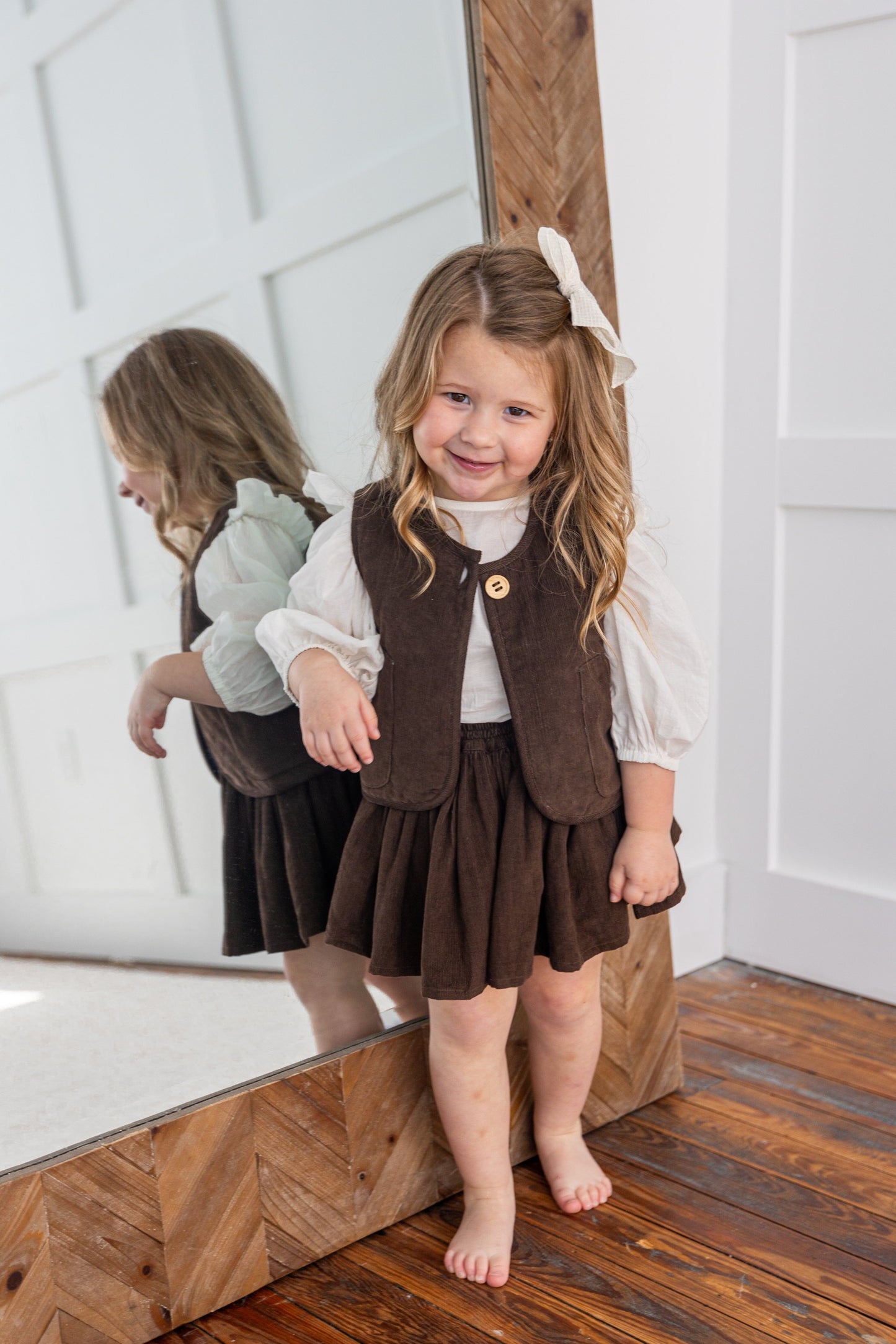 Reversible Solid Brown Corduroy & Grey Floral Print Quilted Jacket jacket Yo Baby India