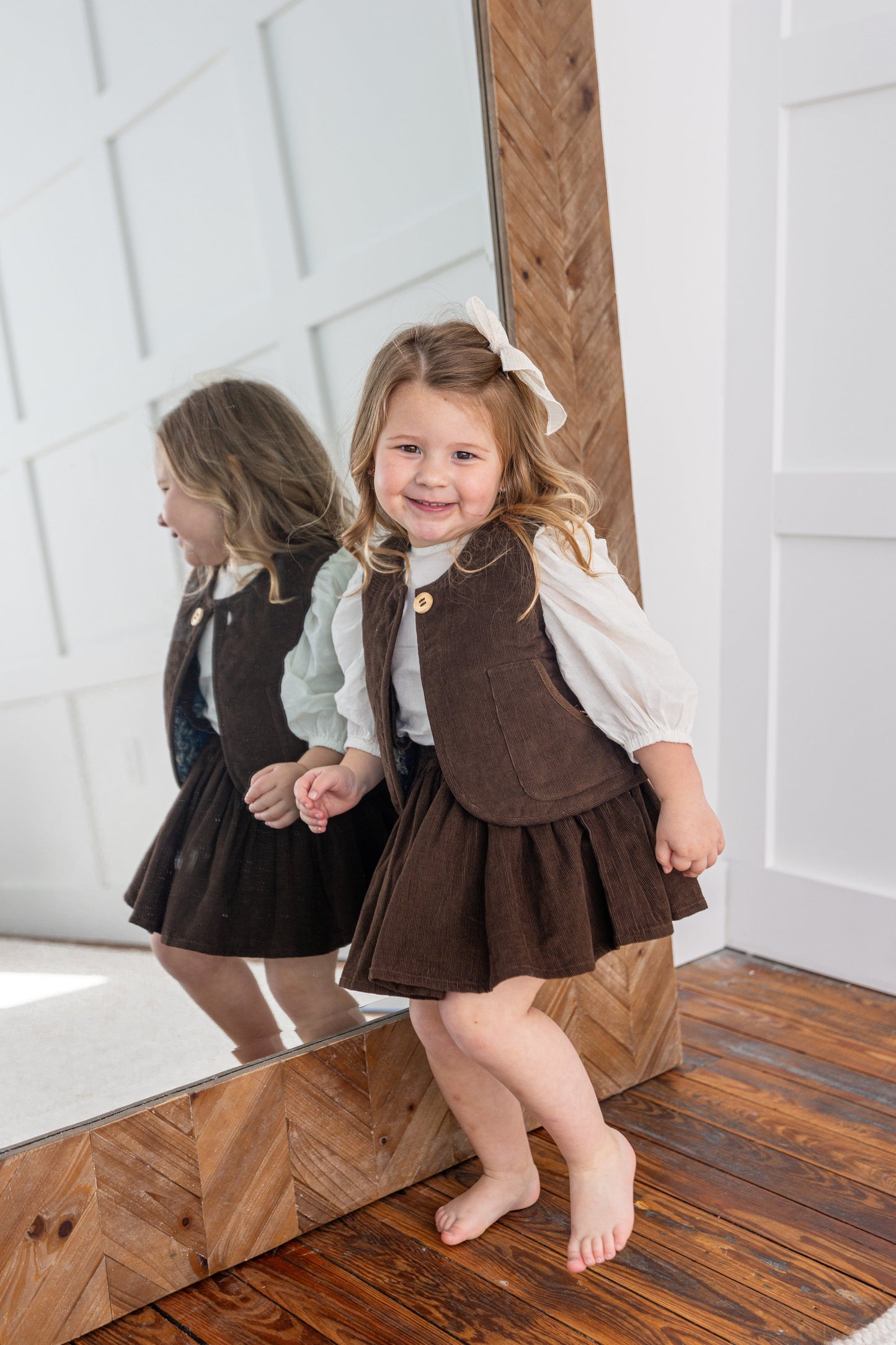 Reversible Solid Brown Corduroy & Grey Floral Print Quilted Jacket jacket Yo Baby India