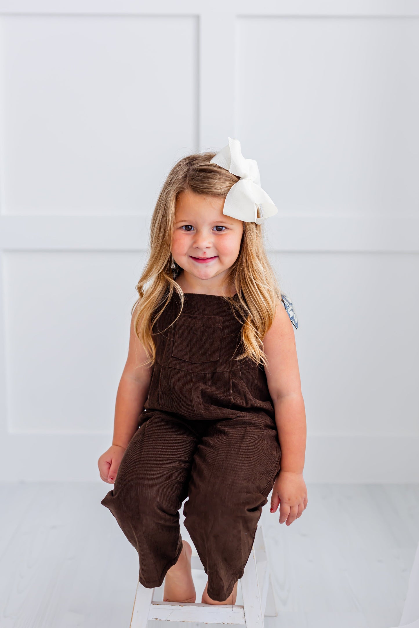 Reversible Solid Brown Corduroy & Grey Floral Printed Jumpsuit Jump Suit Yo Baby India