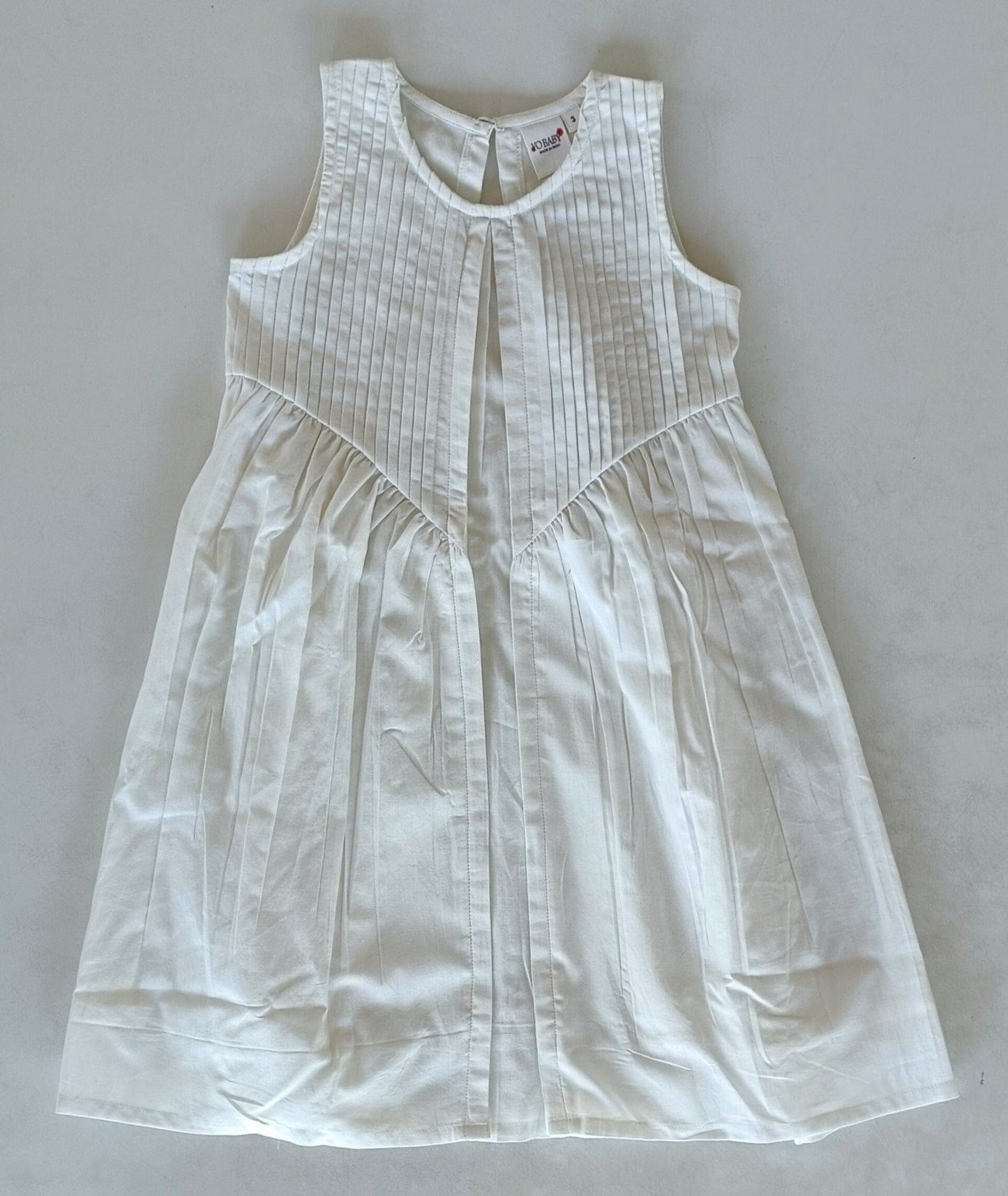 White Pintuck Gathered Dress DRESS Yo Baby India