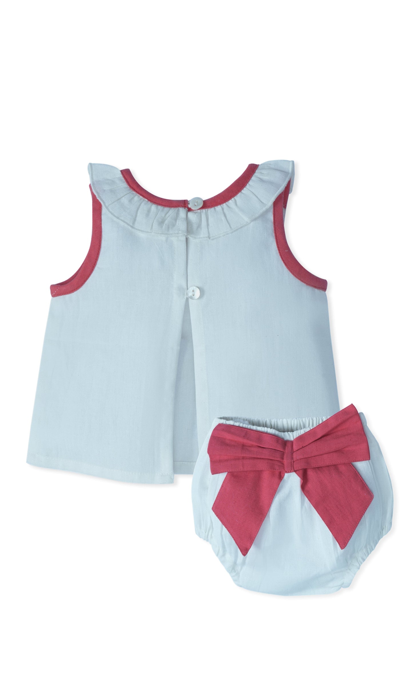 White Ruffled-Neck Top & Bow Diaper Cover Top & Shorts Set Yo Baby Wholesale