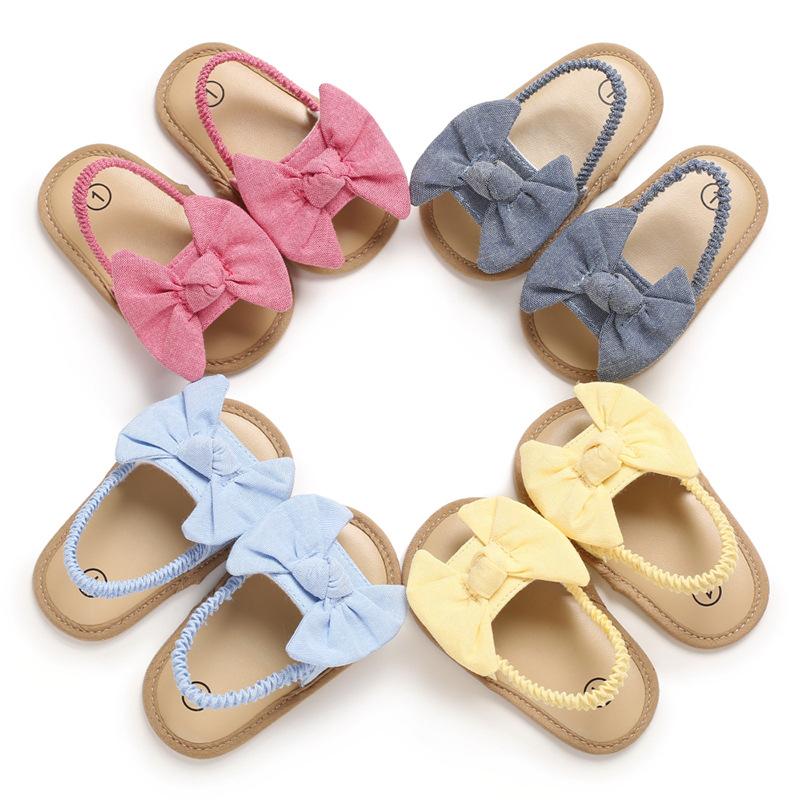 Baby Girl Bow Sandals - Light Blue Yo Baby Wholesale