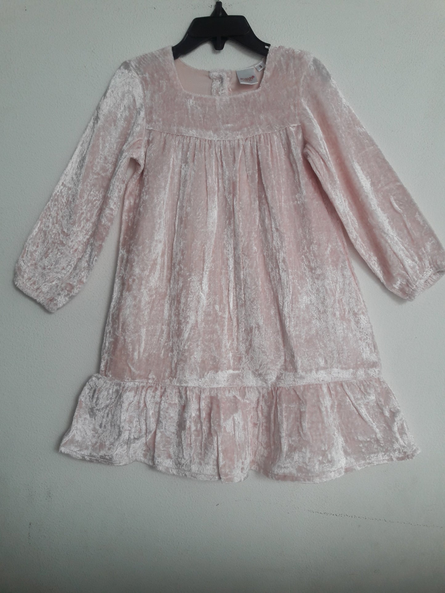 Baby Pink Velvet Shimmer Dress Dress Yo Baby Wholesale
