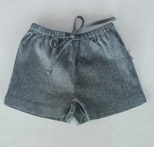 Black Color Chambray Shorts Diaper Cover Yo Baby India