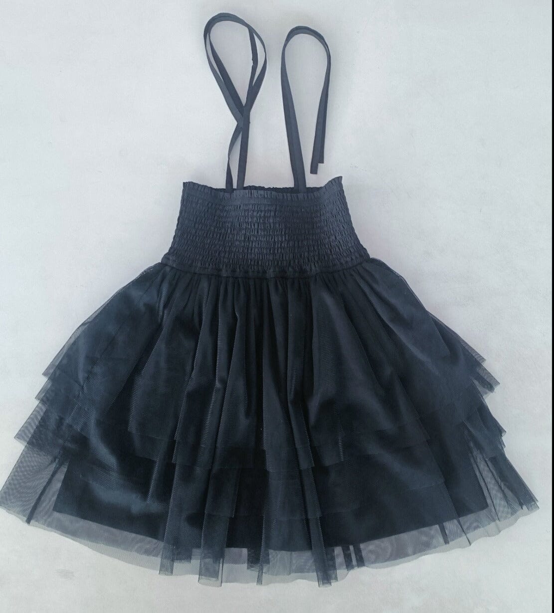 Black Tulle Solid Color Ruffle Dress Dress Yo Baby India