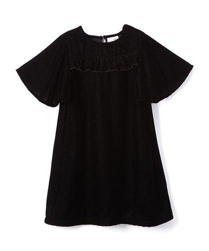 Black Velvet Ruffle Dress Dress Yo Baby Wholesale 