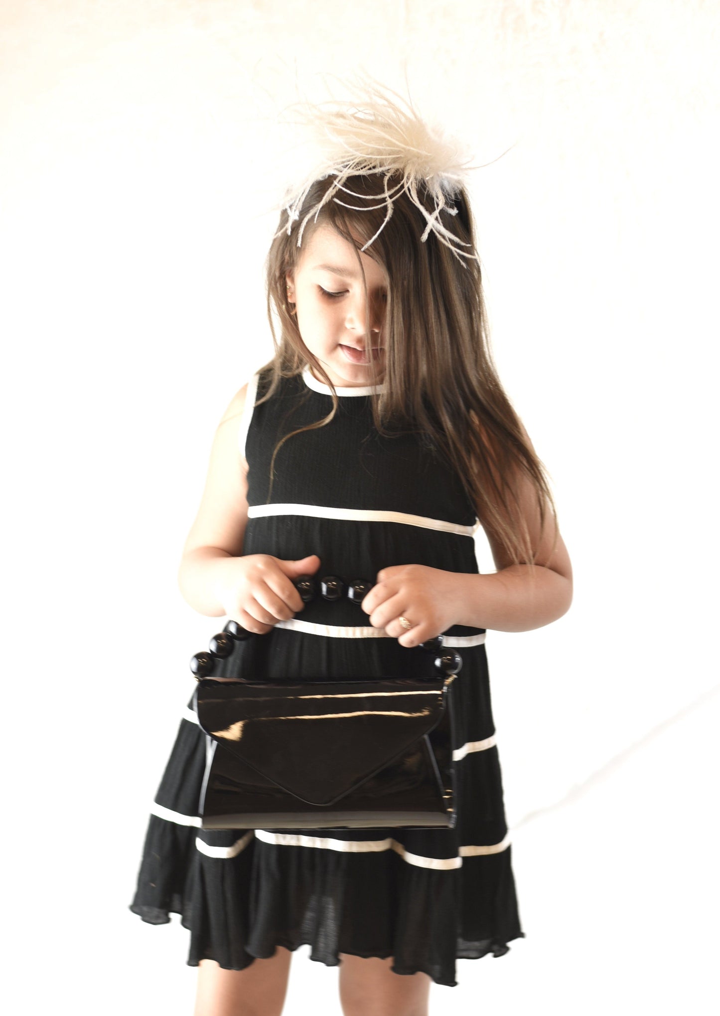 Black & White Tier Dress 2-pc. set Yo Baby Wholesale