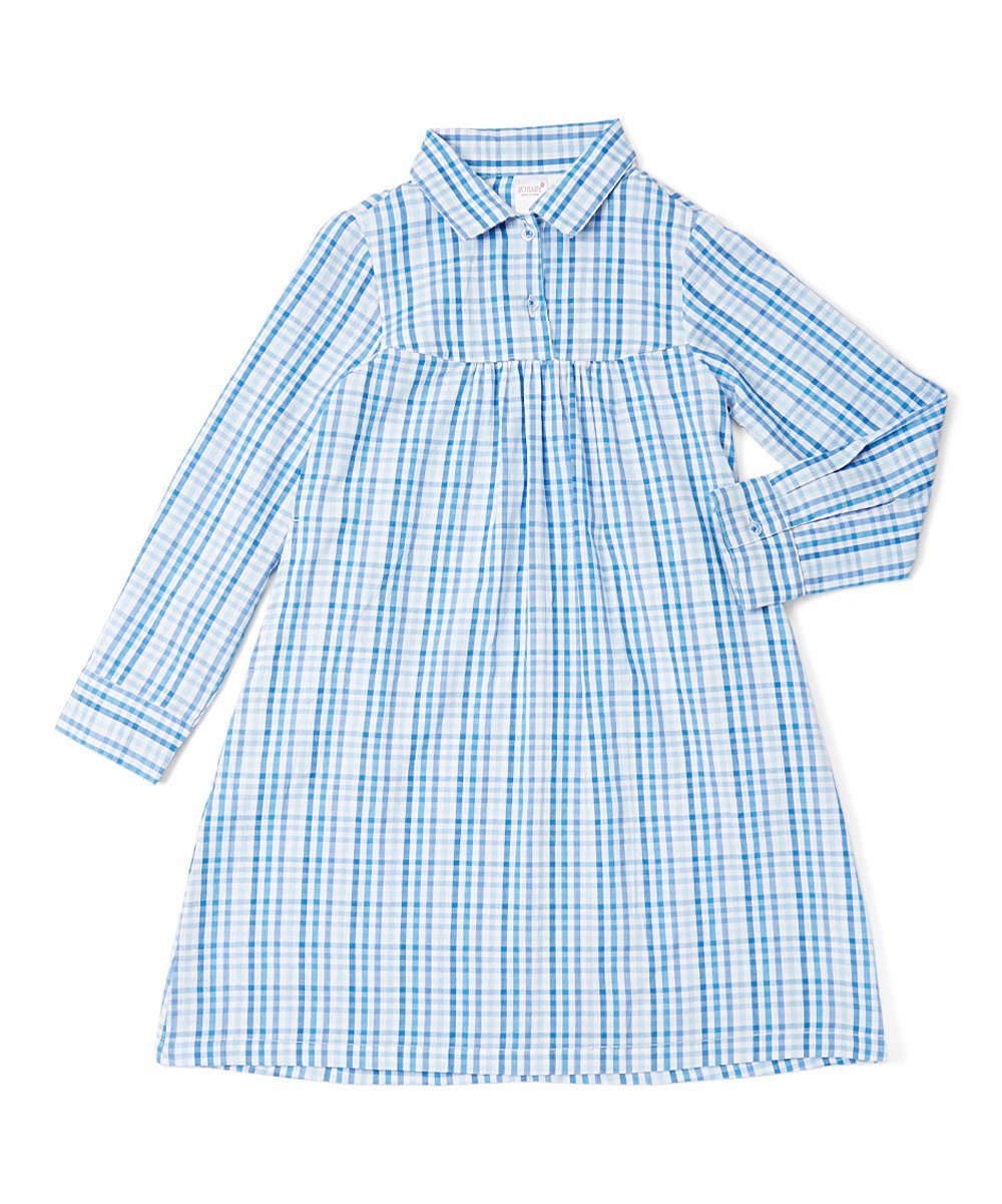 Blue Checks Shirt Dress Shirt-Dress Yo Baby Wholesale
