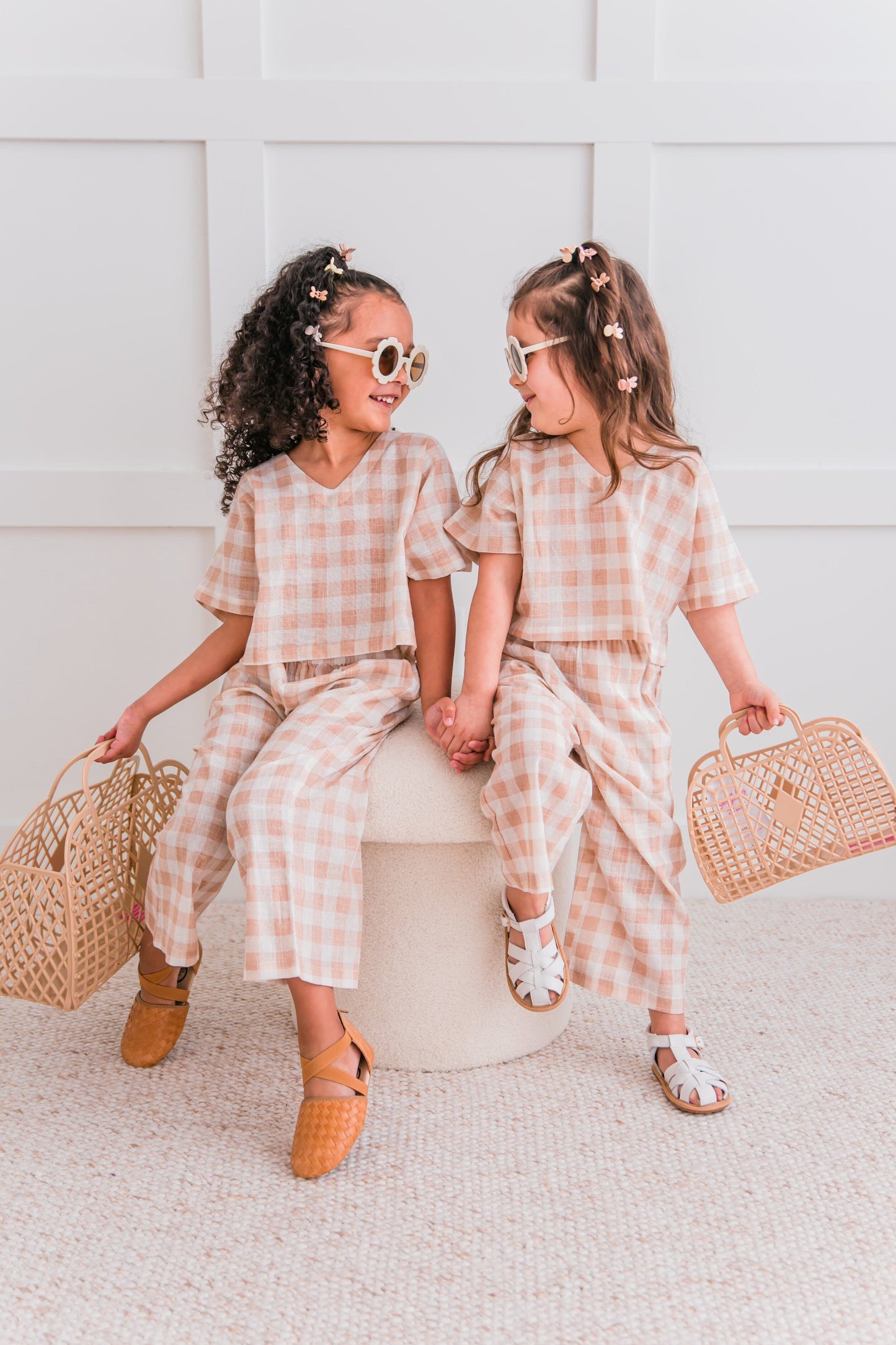 Blush Checkered Print Top & Pant Set Dress Yo Baby India