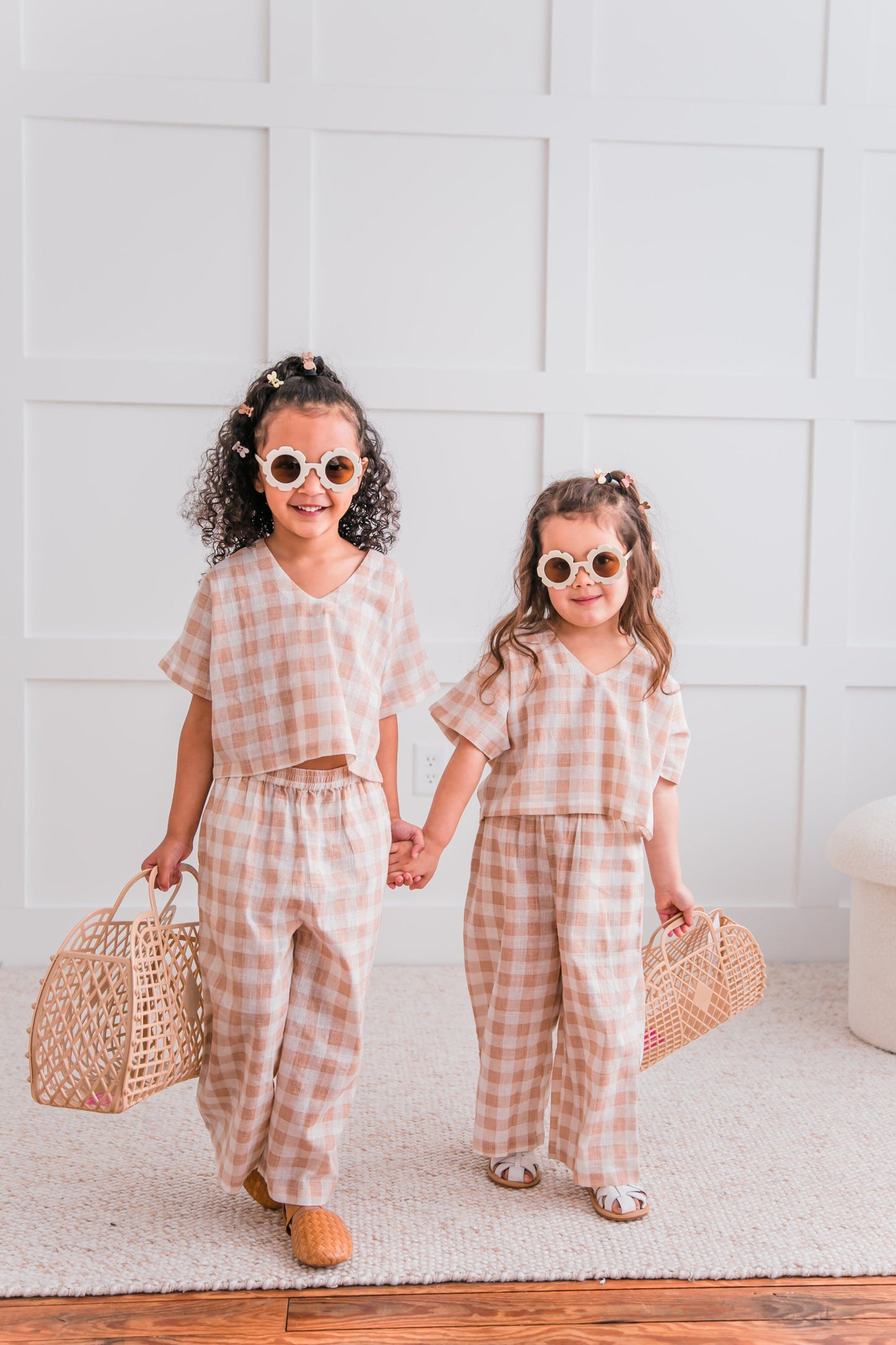 Blush Checkered Print Top & Pant Set Dress Yo Baby India