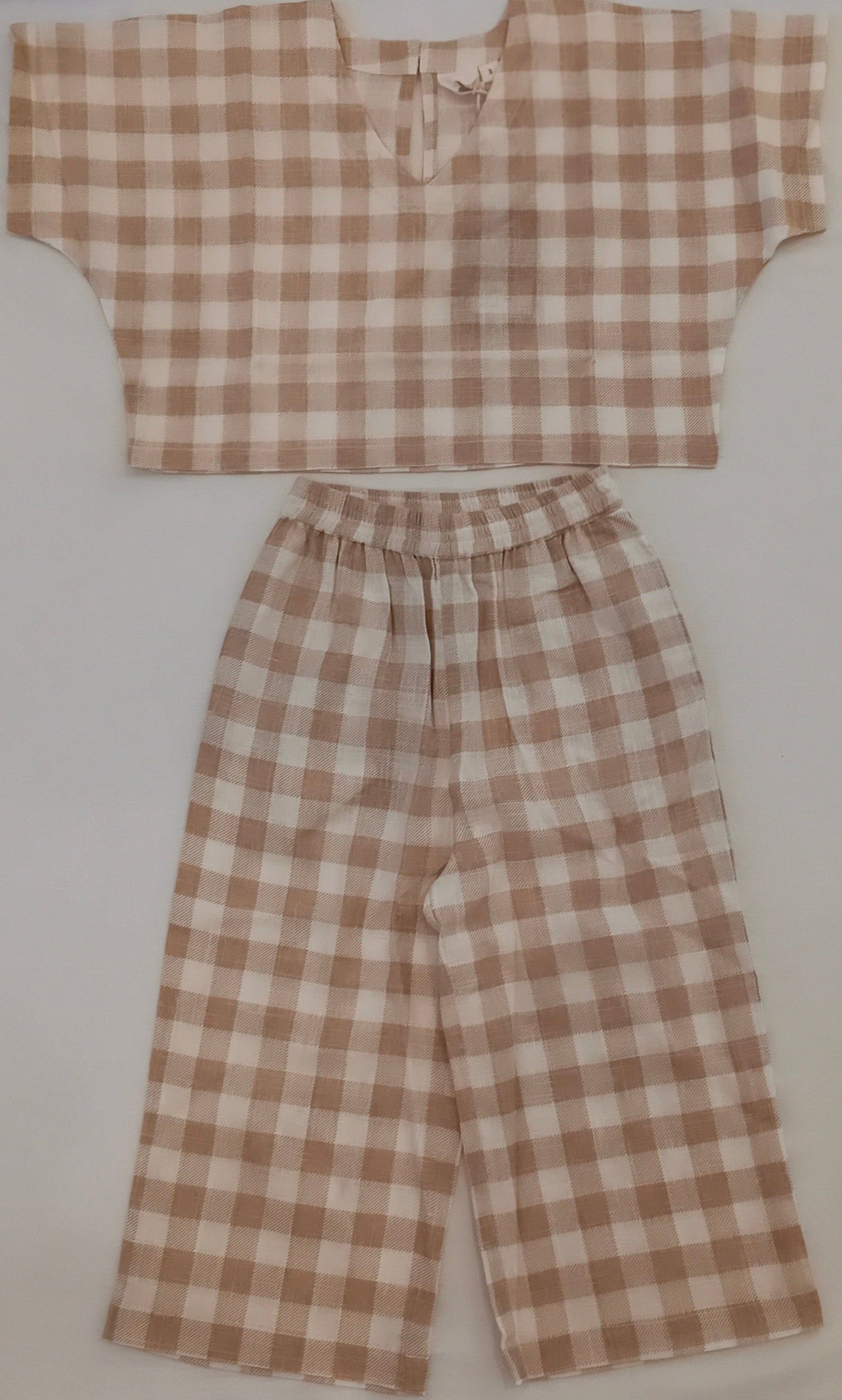 Blush Checkered Print Top & Pant Set Dress Yo Baby India