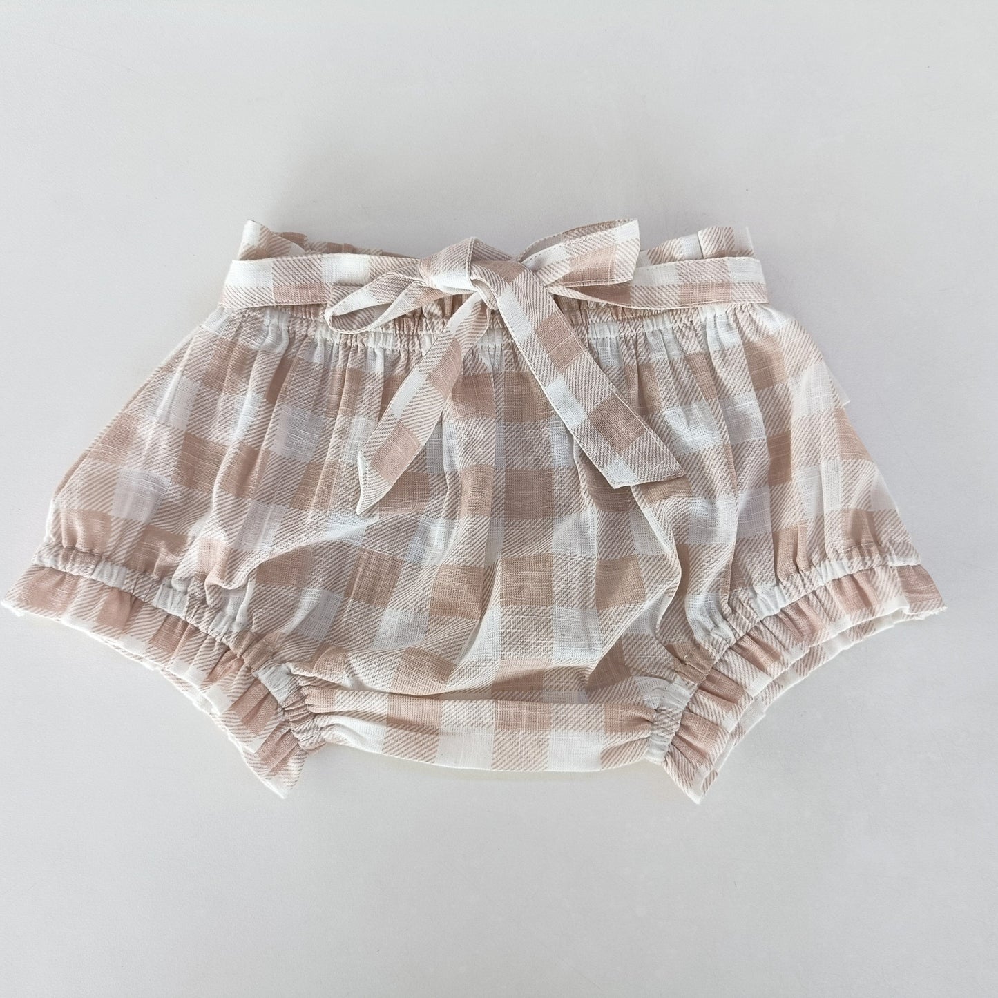 Blush Checkered Printed Shorts-Style Diaper Cover With Belt Yo Baby India