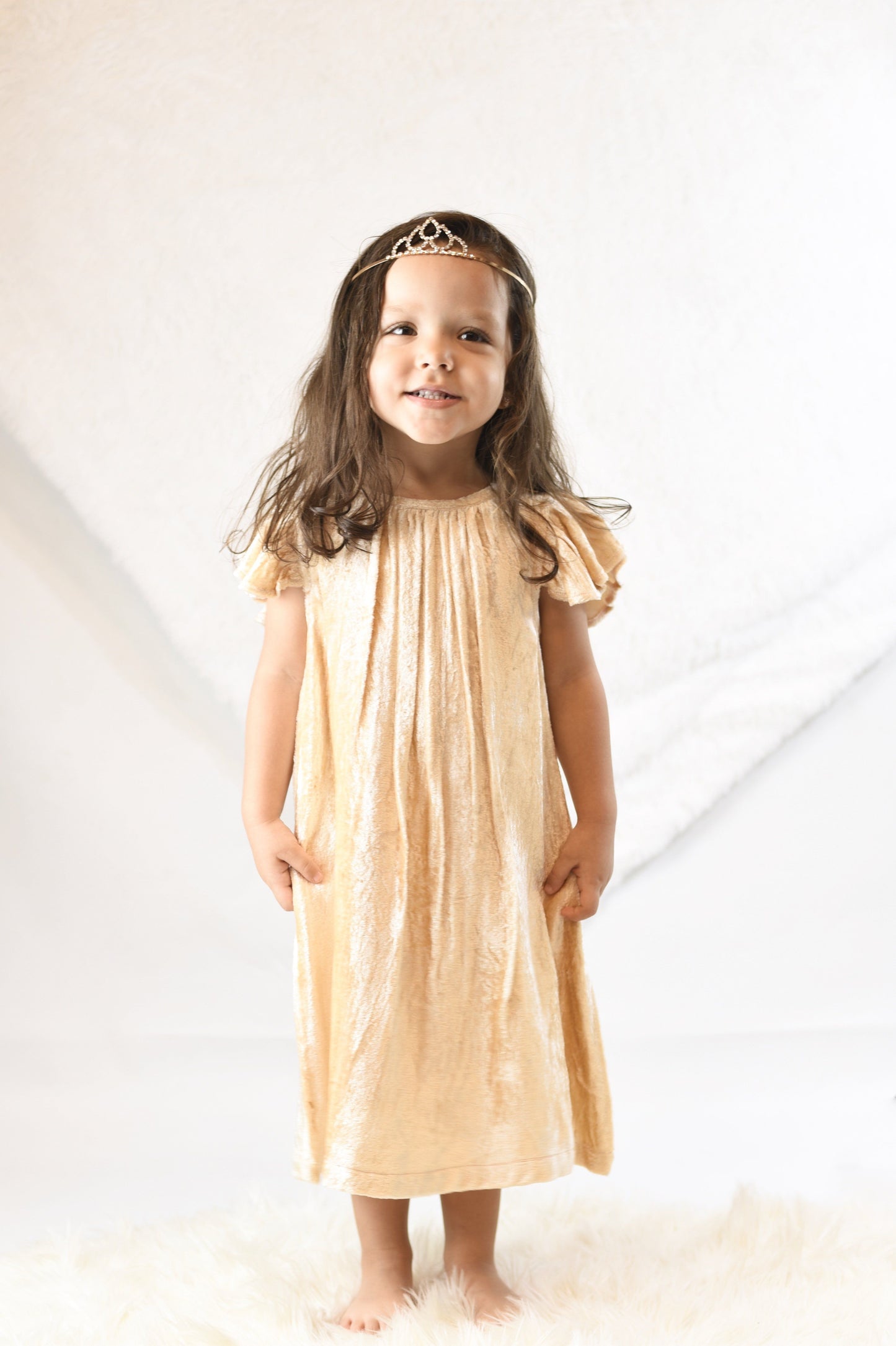Blush Velvet Maxi Princess Dress Dress Yo Baby Wholesale