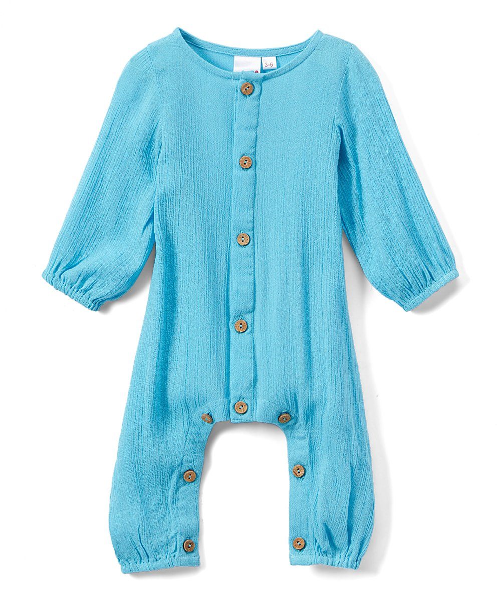 Boys Infant Full Sleeve Romper - Turquoise Romper Yo Baby Wholesale