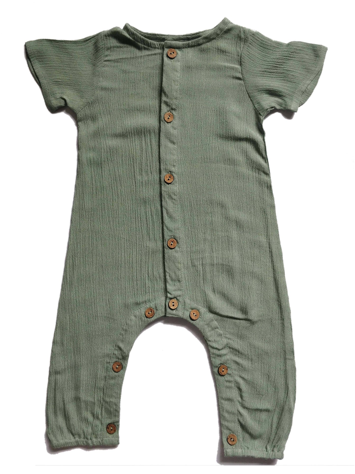 Boys Infant Half Sleeves Romper - Sage diaper covers Yo Baby Wholesale