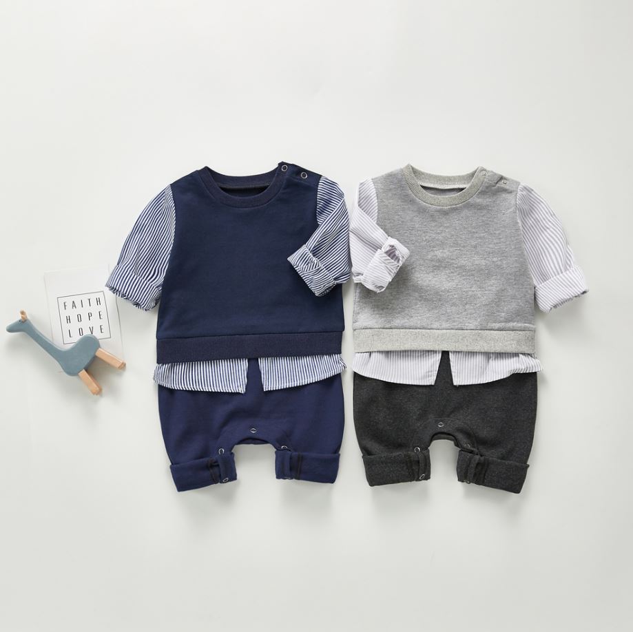 Boys Infant One-Piece Shirt & Pants Romper Yo Baby India