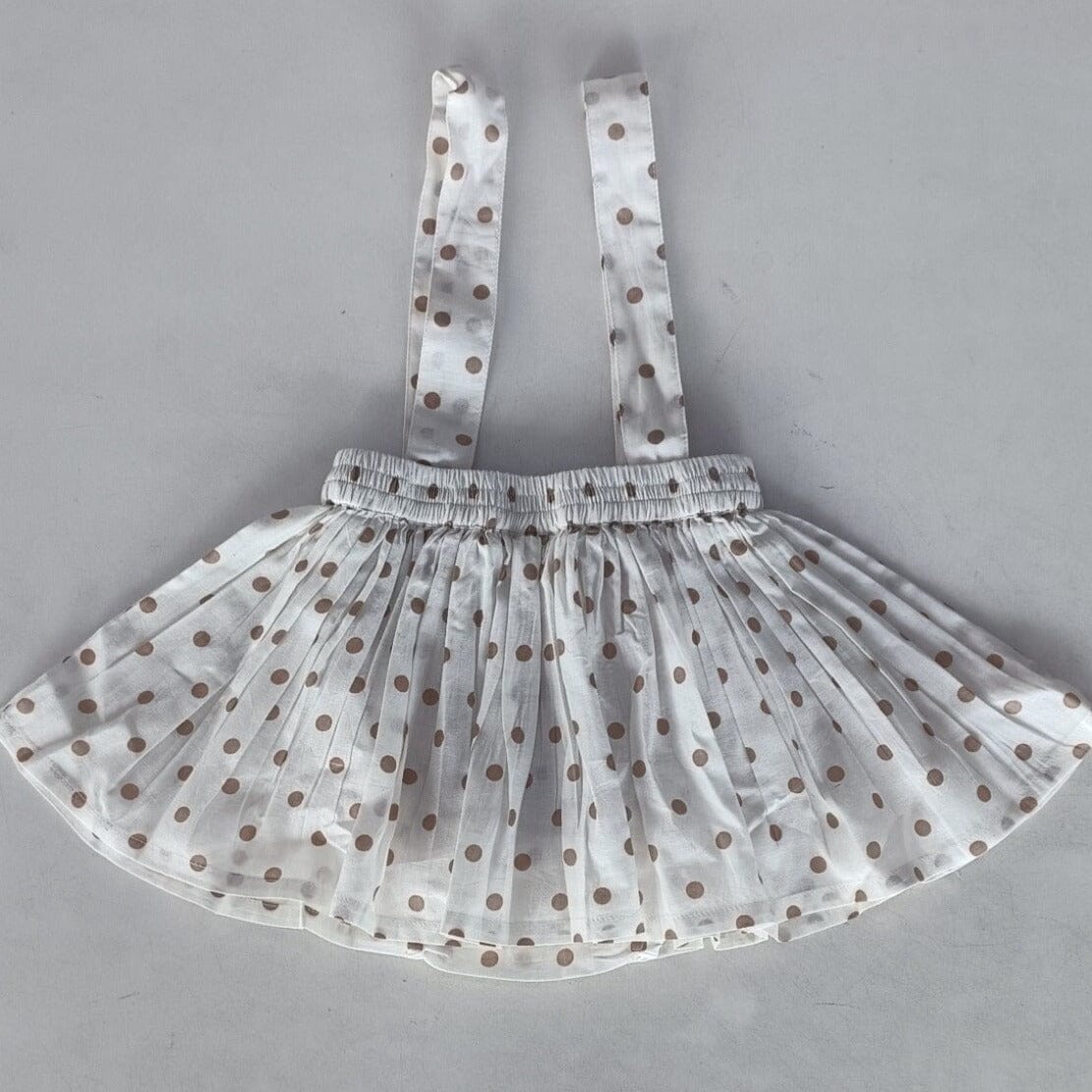 Brown Polka Dot Print Skort Dress Yo Baby India