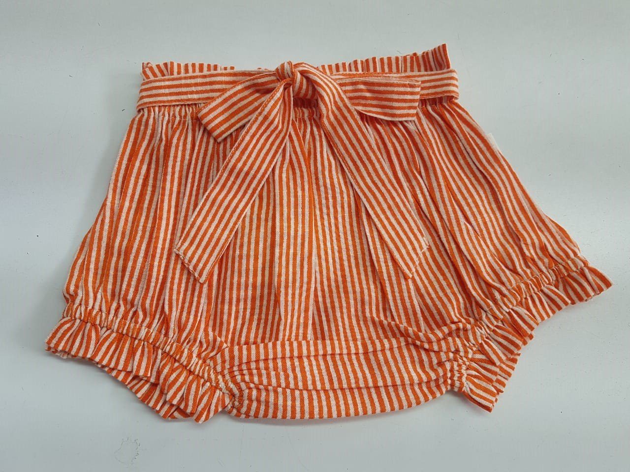 Brown, Red, Orange Stripes Print Infant Baby Shorts (3PC SET) 3 Piece Shorts Set Yo Baby Wholesale