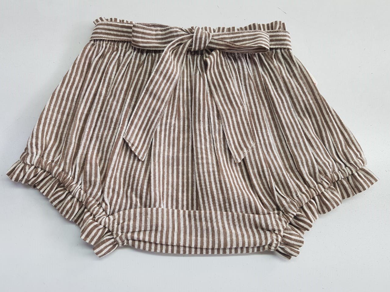 Brown, Red, Orange Stripes Print Infant Baby Shorts (3PC SET) 3 Piece Shorts Set Yo Baby Wholesale