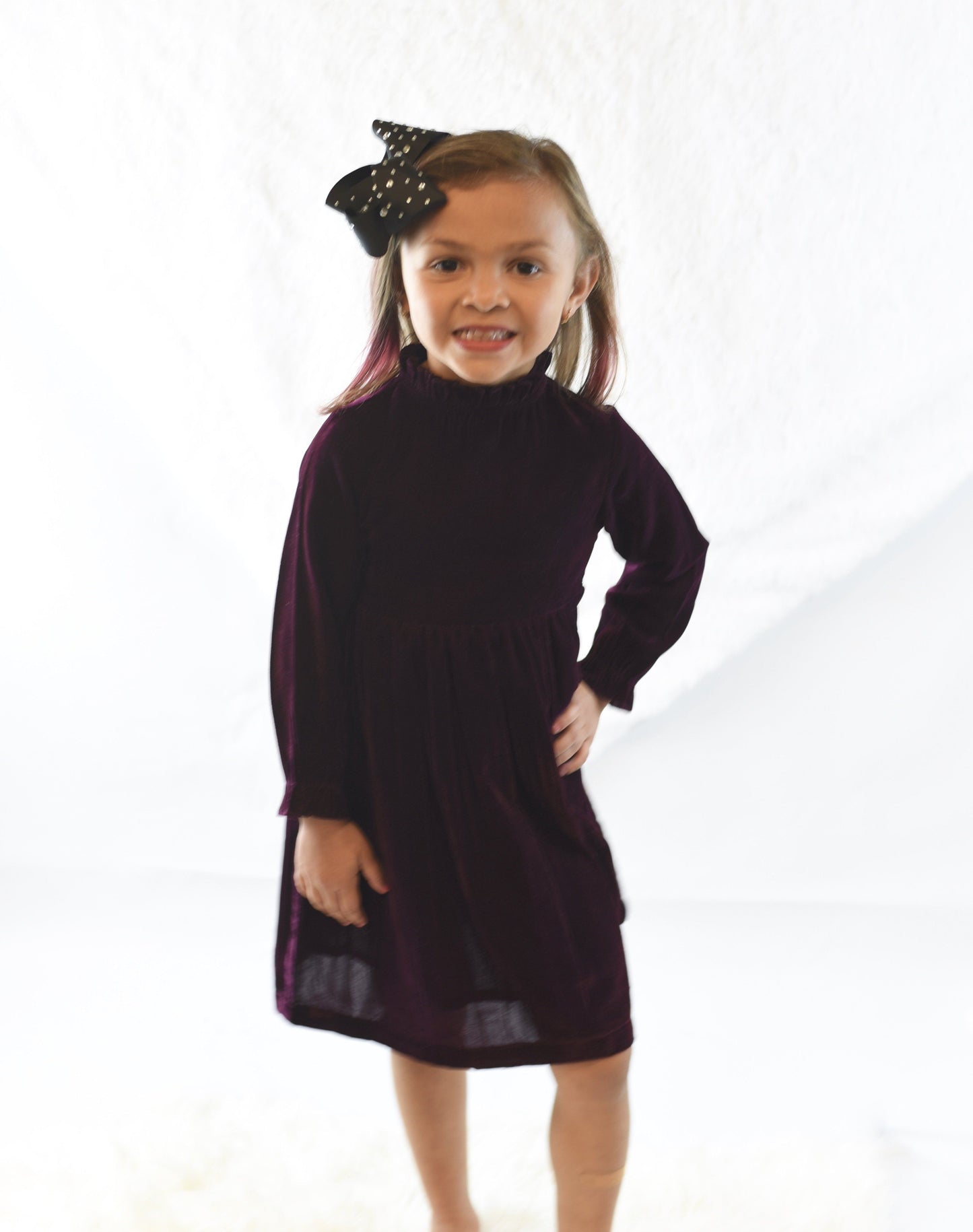 Burgundy Velvet Shimmer Dress Dress Yo Baby Wholesale