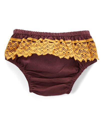 Burgundy With Yellow Lace Detail Swing Dress Dress Yo Baby Wholesale