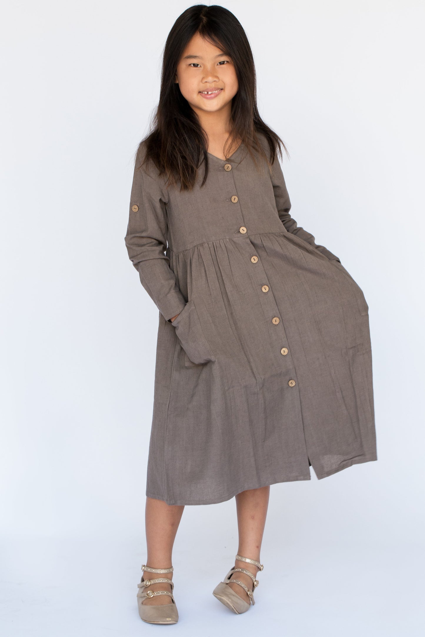 Cement V Neck Shirt Dress Dress Yo Baby Wholesale