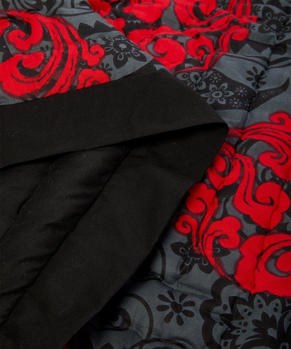 Charcoal-Trim & Scarlet Abstract Quilted Blanket Blanket Yo Baby Wholesale