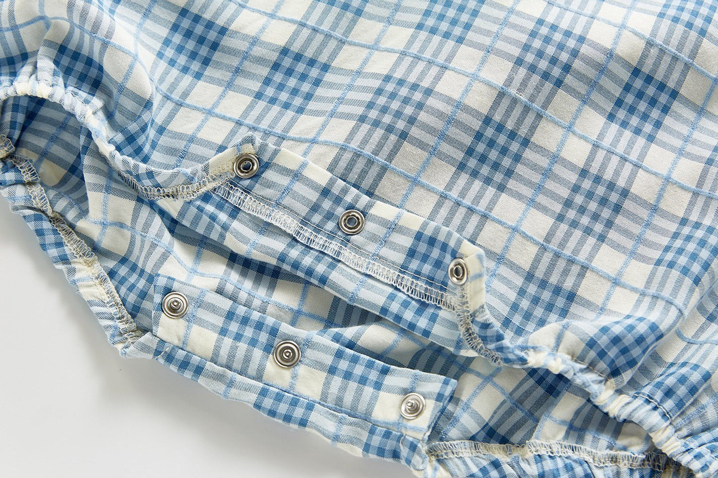 Checks Mandarin Collar Romper - Unisex Yo Baby India