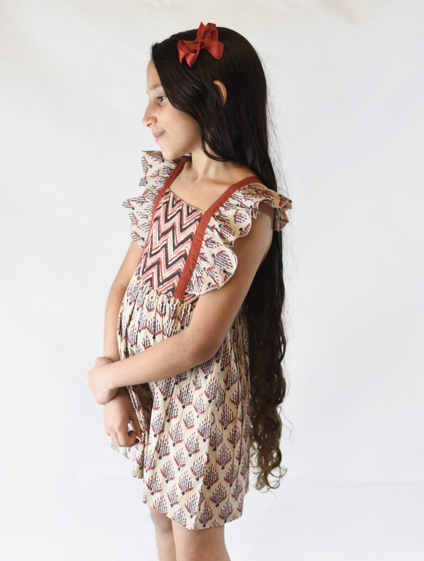 Chevron & Floral Printed Angel Dress Dress Yo Baby Wholesale