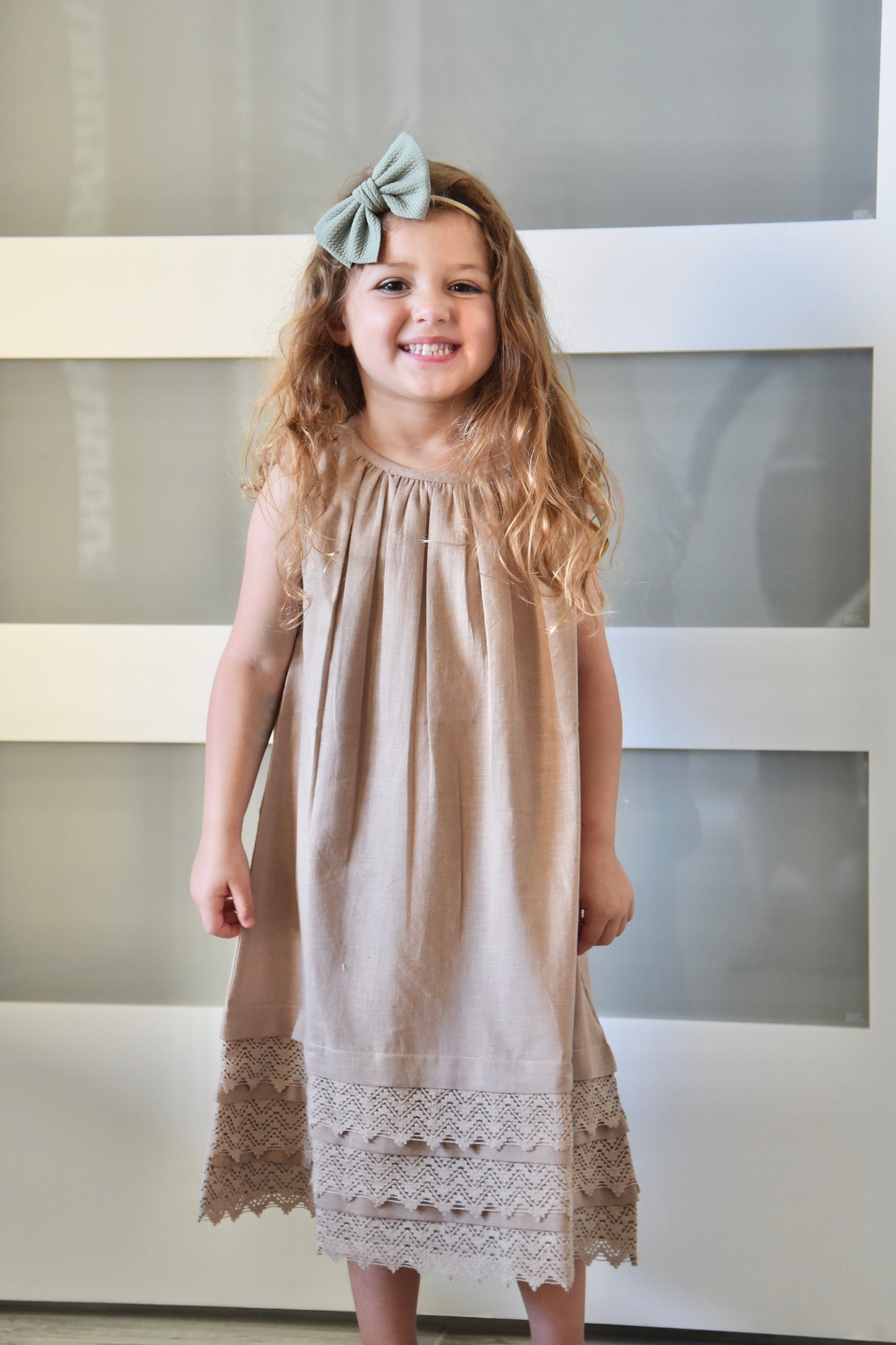 Copper Brown Shift Dress With Lace Detail Dress Yo Baby Wholesale
