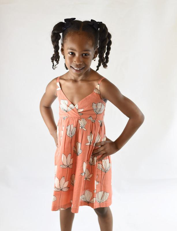 Coral Floral Strappy-Dress Dress Yo Baby Wholesale