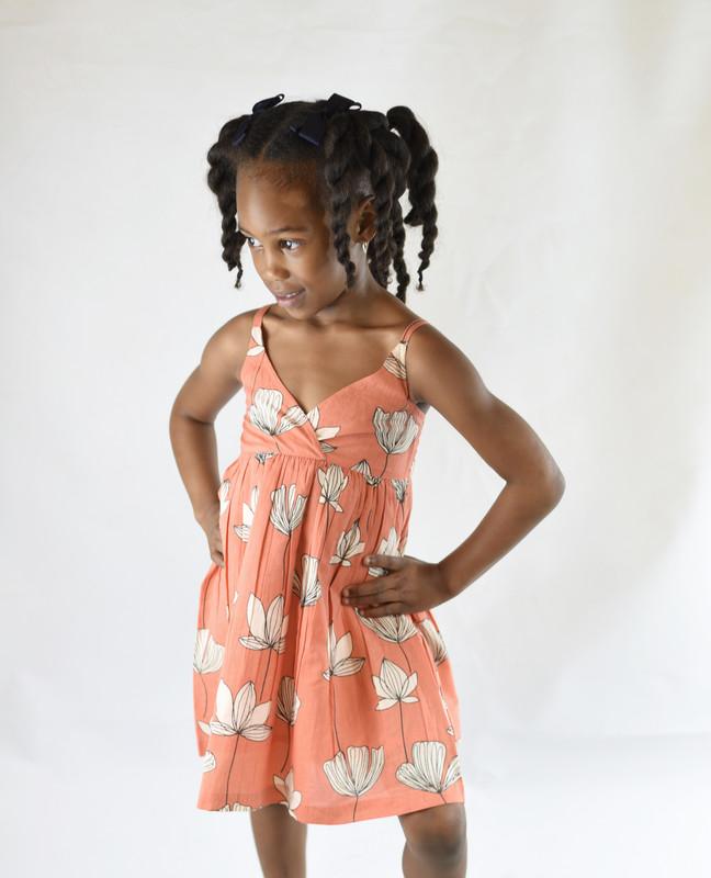Coral Floral Strappy-Dress Dress Yo Baby Wholesale